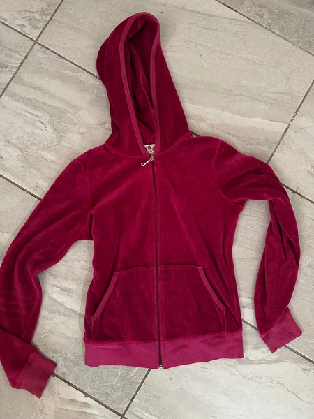 Juicy Couture Velour Zip Up Hoodie, Hot Pink, Y2K