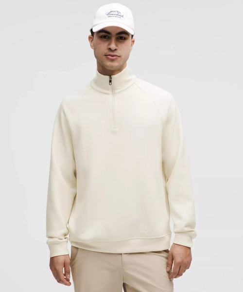 Smooth Spacer Quarter Zip - Light Ivory - XL