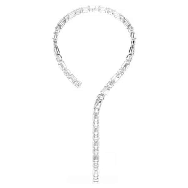 Millenia necklace, Octagon cut, White, Rhodium plated