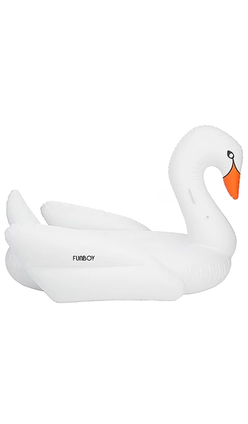 FUNBOY Inflatable Swan Pool Float in White.