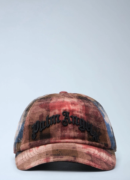 Palm Angels Curved Logo Check Cap - Man Hats Multicolour One Size One Size