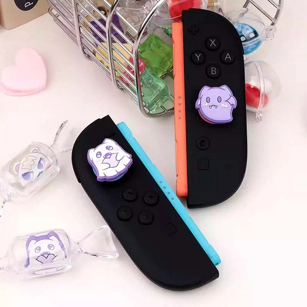 Spooky Switch 2 Thumb Grips Purple Ghost NS2 Joystick Caps