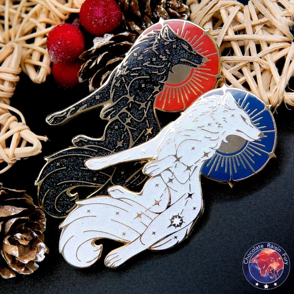 Lupus Constellation Standard Grade Pin - 75mm/2.95" Tall Wolf Enamel Pin in Black or White. - Etsy