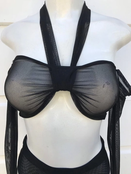 Mesh Top, Bandeau Top, Crop Top, Beachwear, Woman Clothing, Festival Top, Clubwear Top, Halter Top, Gift for Her, Rave Clothing - Etsy