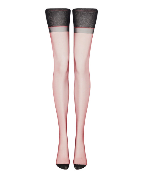 Gia Stockings in Burgundy/Black | By Agent Provocateur