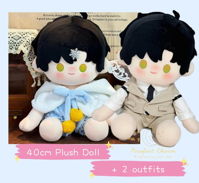 Zayne 40cm Chibi Plush Doll+2 Outfits - Love and Deepspace - Premium PP Cotton Filled Collectible Soft Toy With Removable Clothes