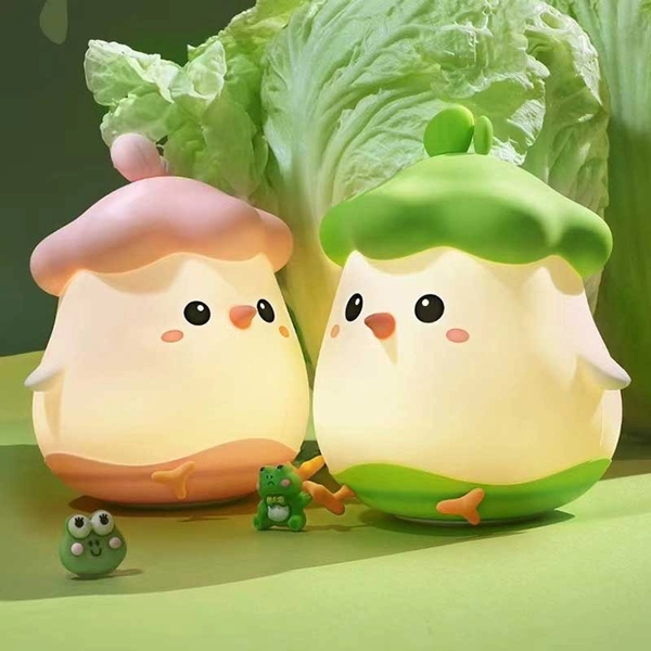 Cabbage Chick Night Light Cute Chick Lamp LED Lights Funny Bedroom Lamp - Pink