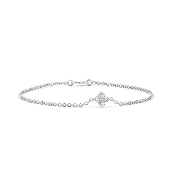 Floral Diamond Cluster Chain Bracelet