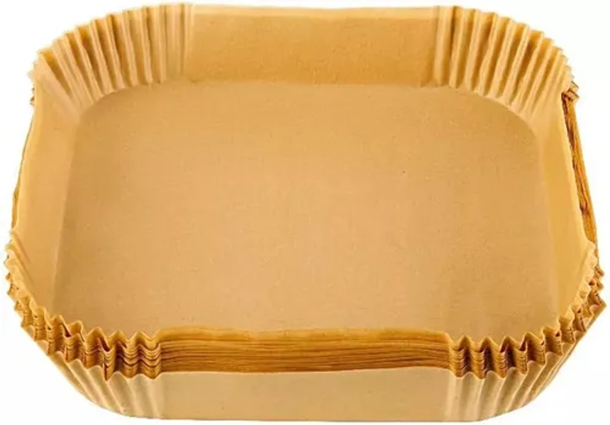Bandeja Papel Cuadrada 20cm x100 Freidora Aire Antiadherente Marrón