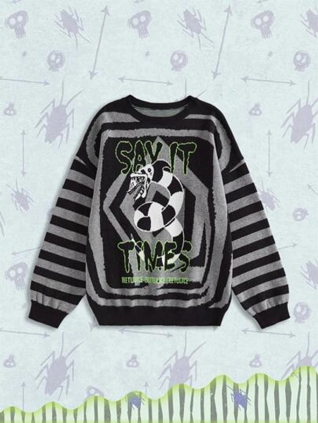 Beetlejuice | ROMWE  Knit Sweater 