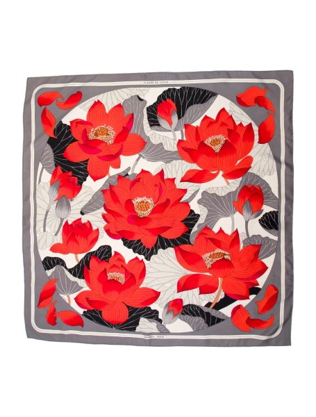 Fleurs De Lotus Silk Scarf