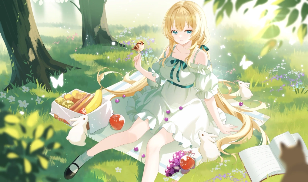 YCH《Spring Picnic》vtuber/oc by Cheese Art Studio (@CheeseArtStudio)