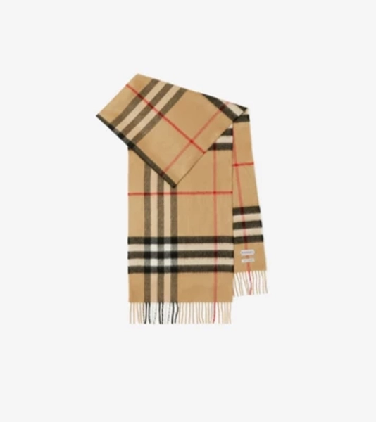 Check Cashmere Scarf in Archive beige | Burberry® Official