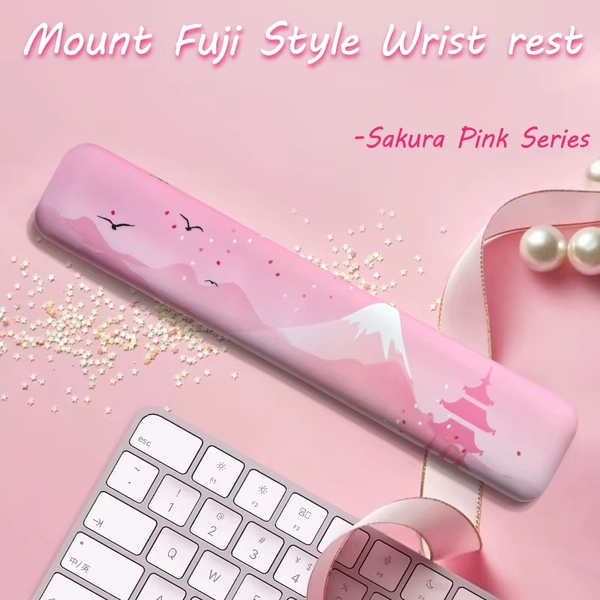 Descanso de pulso ergonômico japonês Sakura rosa – Pulso de teclado estilo flor de cerejeira com suporte confortável  