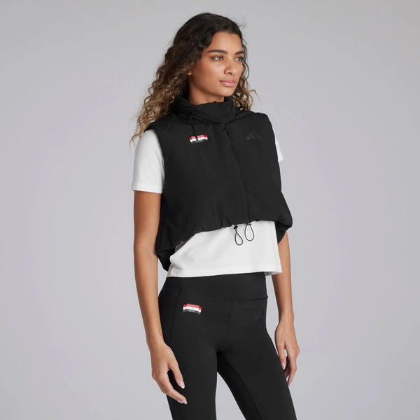 Manchester United x adidas Womens City Escape Cropped Gilet Black