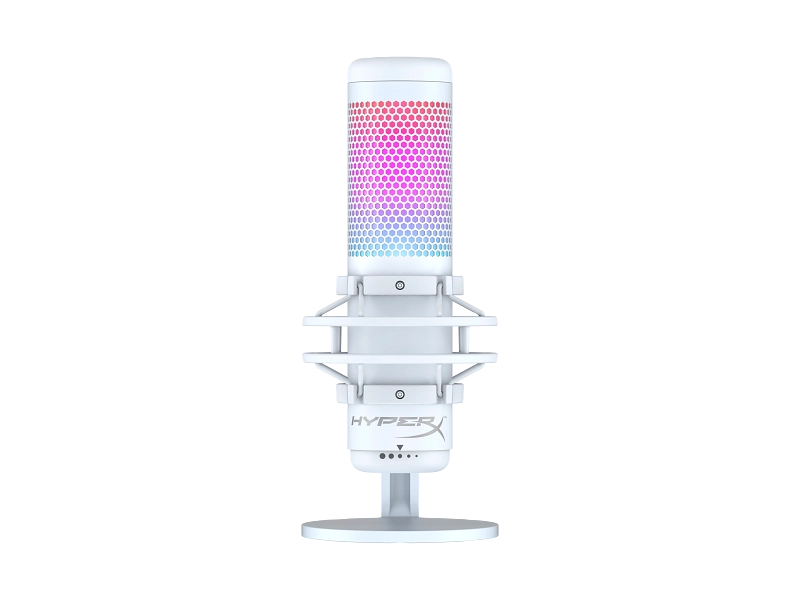 HyperX QuadCast S - USB-microfoon (wit-grijs) - RGB-verlichting (519P0AA)
