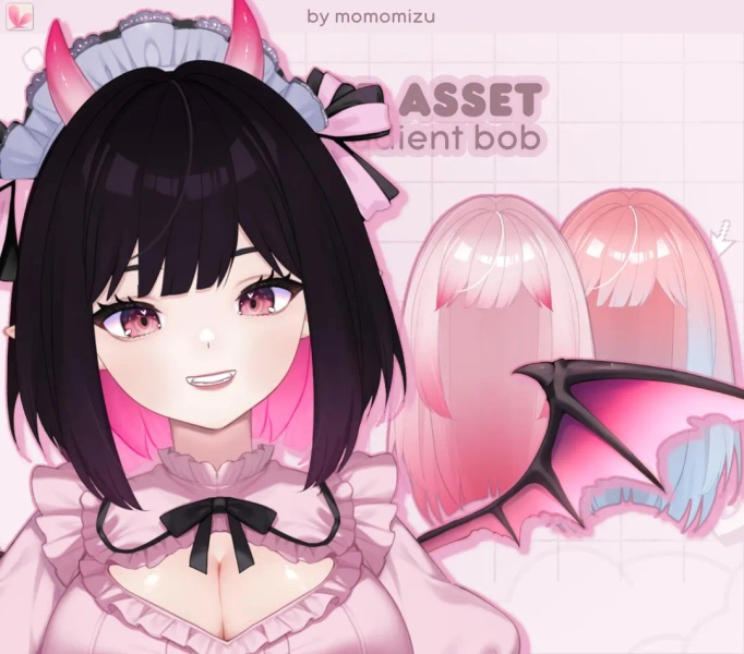 Short Bob Hairstyle for Vtube Studio - 10 Style Variations! | Physics Rigged + Adjustable Length | Momomizuvt - Etsy