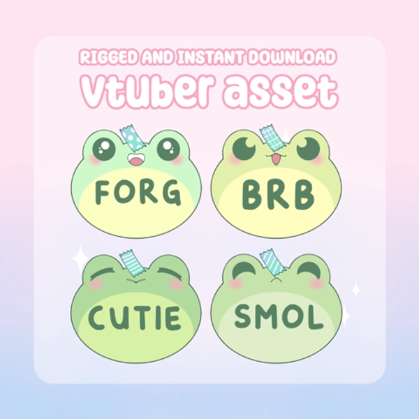VTuber Asset - Rigged Froggy Sticky Notes, moc3 File, Customizable Asset for Vtubers