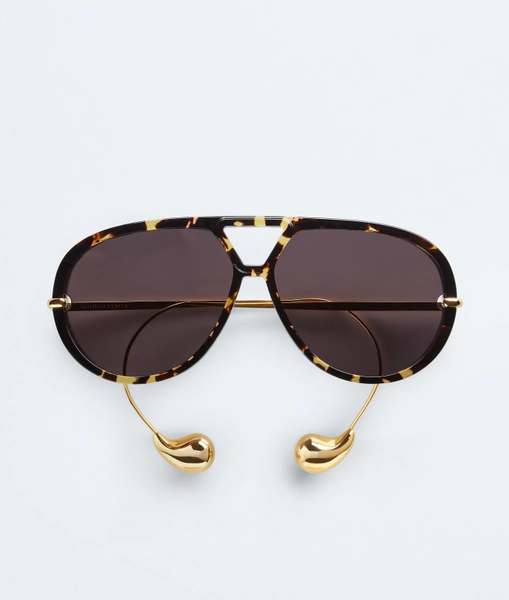 Drop Aviator Sunglasses in Havana/grey