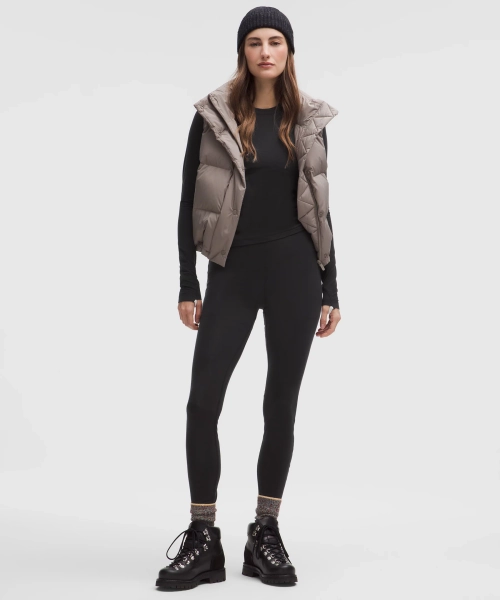 Wool-Blend Base Layer Tight 28" - Black/Light Ivory - XS