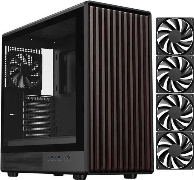 DIYPC DIY-ATX08-Wood Black Cases (Computer Cases - ATX Form)