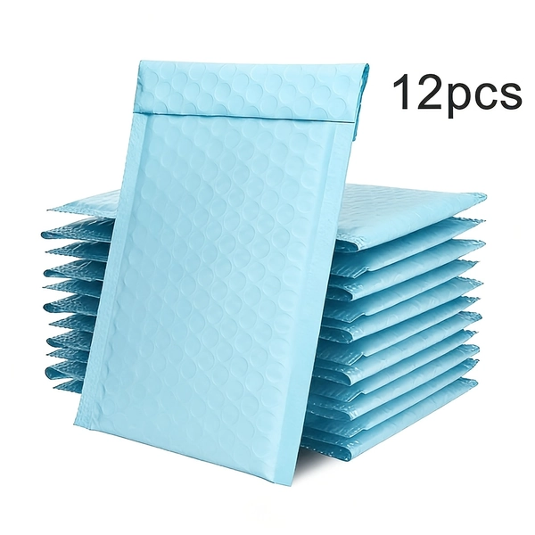 TEMU 12pack Blue Bubble Mailers, 4x8" Inches, Padded , Packaging For Small Business, Shipping Envelopes, Packaging Bags, Padded Envelopes, Mailing
