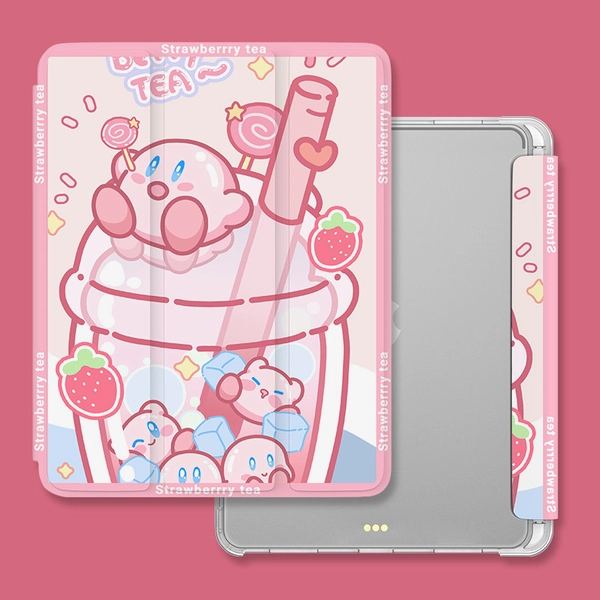 Cute Kirby iPad Case Kawaii iPad Air Smart Folio Cases - A