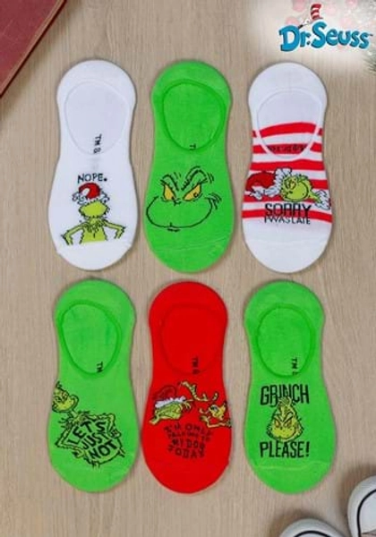 6-Pack Dr. Seuss Grinch No-Show Socks | Dr. Seuss Socks
