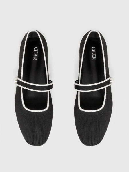 Classic Faux Pearl Mary Jane Ballet Flats For Daily Casual Vacation