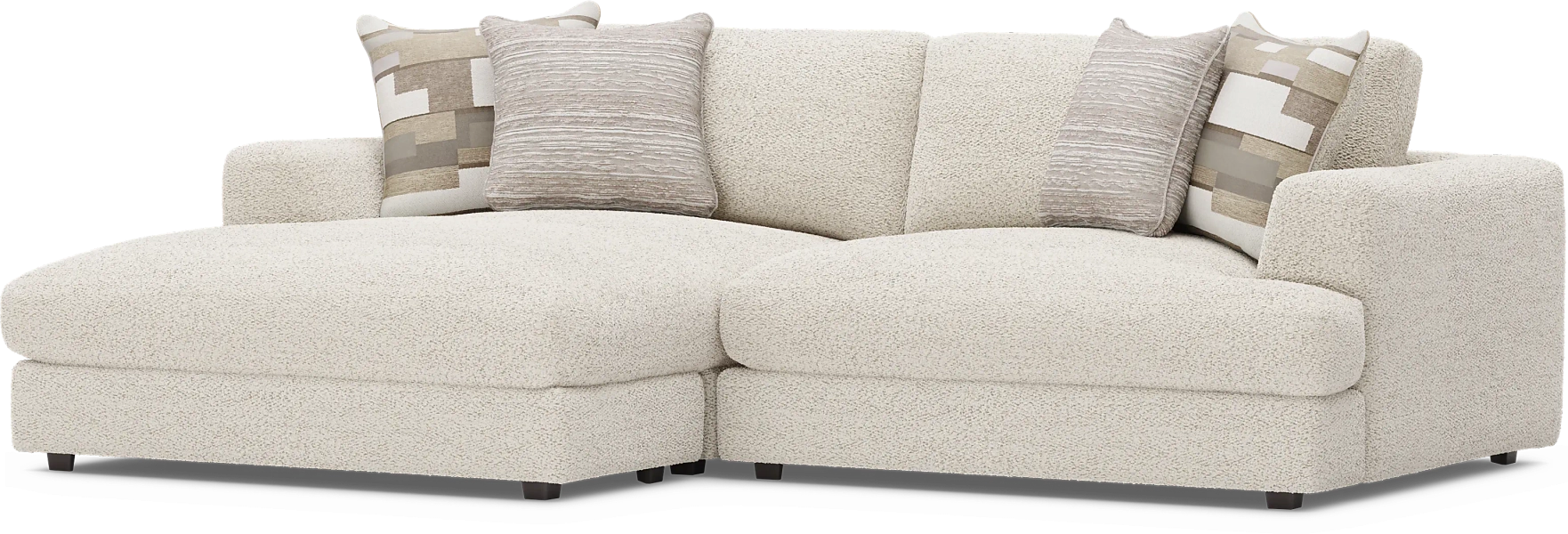 Drew & Jonathan Montecito White Chenille Fabric 2 Pc Xs With Left Chaise Sectional