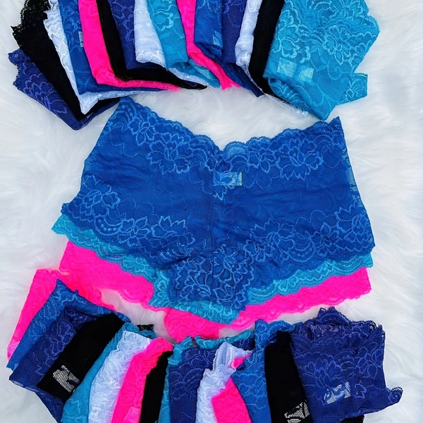 TEMU 33 Lace Trim Sheer Thong Panties, Sexy High- Women's Underwear (random Delivery)