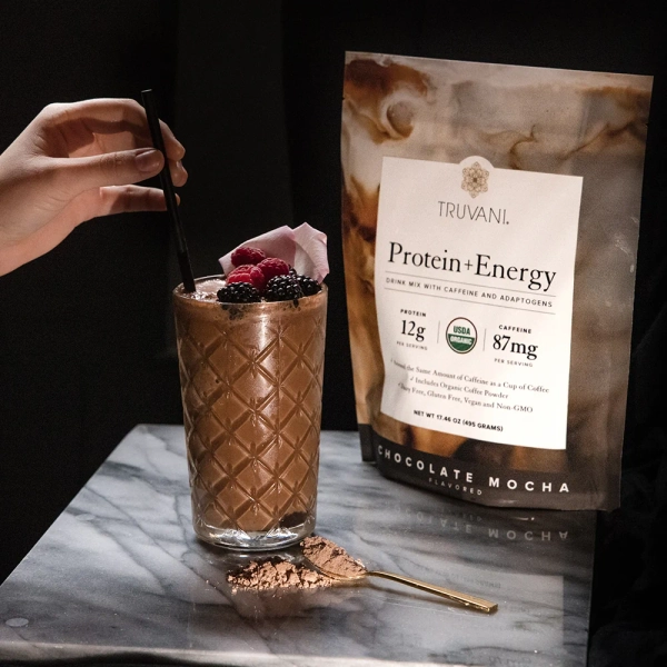 Organic. Plant Based. Protein + Energy from Truvani