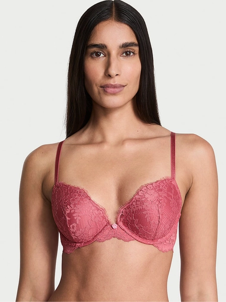 Seductive Rose Pink Push Up Lace Bra