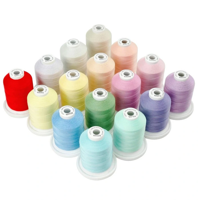 Fil de broderie 16 couleurs pastel 600M