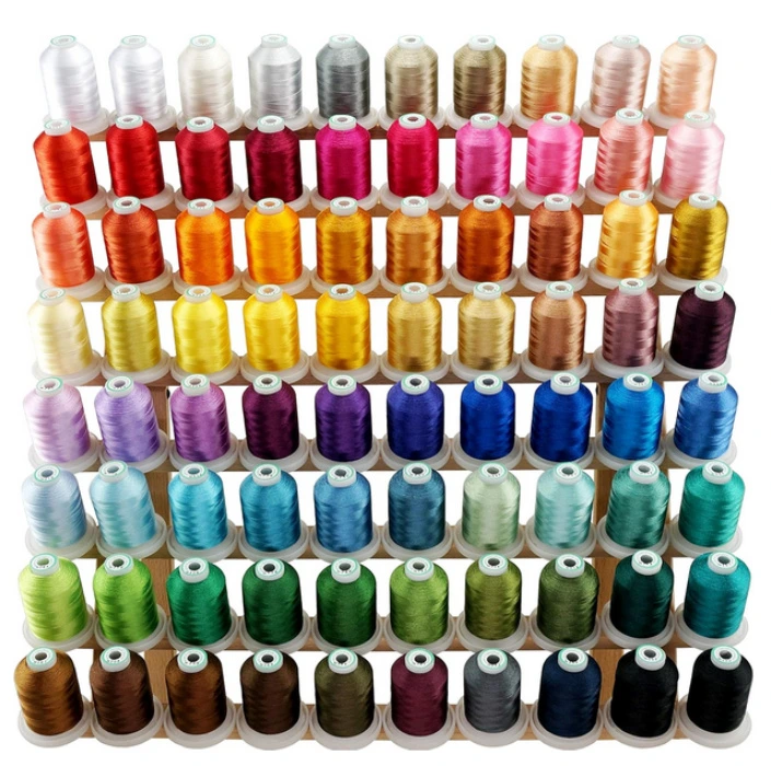 80 Bobines Fil pour machine à broder 1000M - New brotread 