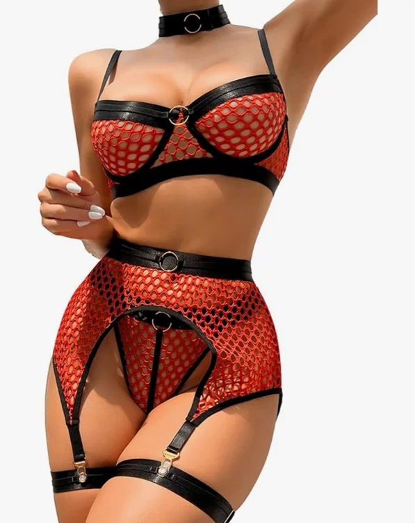 Orange and black netted 