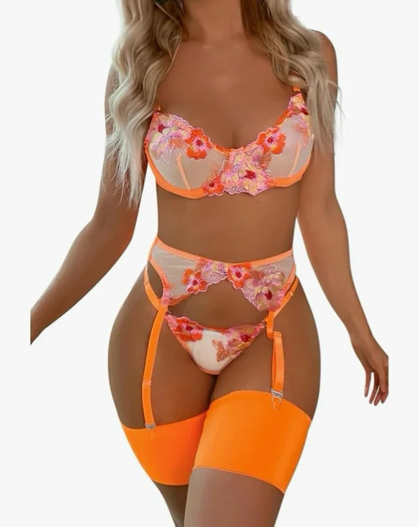 Orange flower lingerie