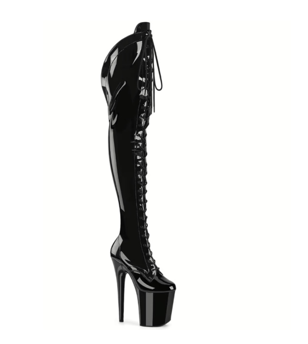 Pleaser FLAMINGO-3014 Damen Stiefel Schwarz EU 39