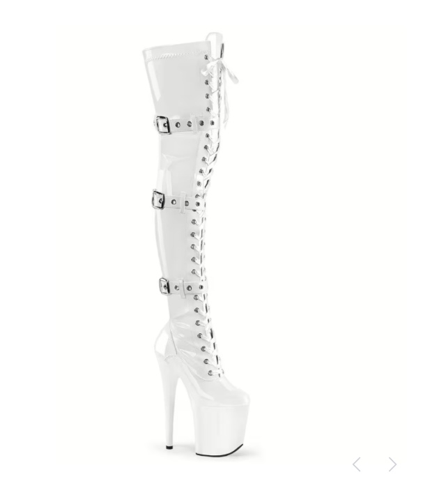Pleaser FLAMINGO-3028 Damen Stiefel Weiß EU 42