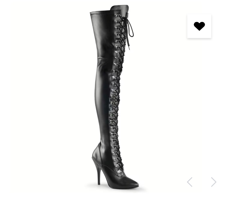 Pleaser SEDUCE-3024 Damen Stiefel Schwarz Matt EU 36