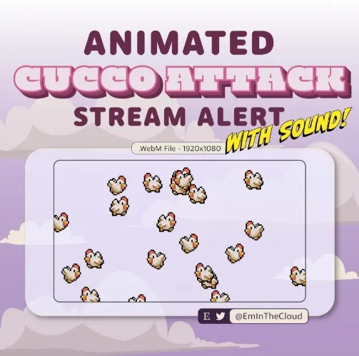 Animated "Legend of Zelda - Cucco Attack" stream alert!