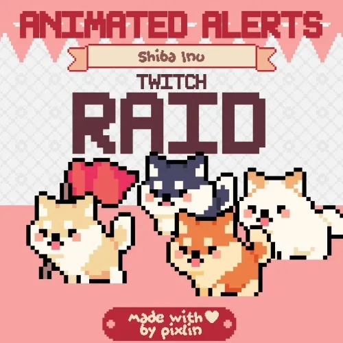 Animated Shiba Inu Twitch Raid Alert