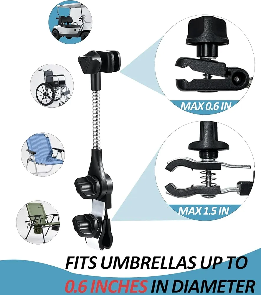 Adjustable arm for umbrella support