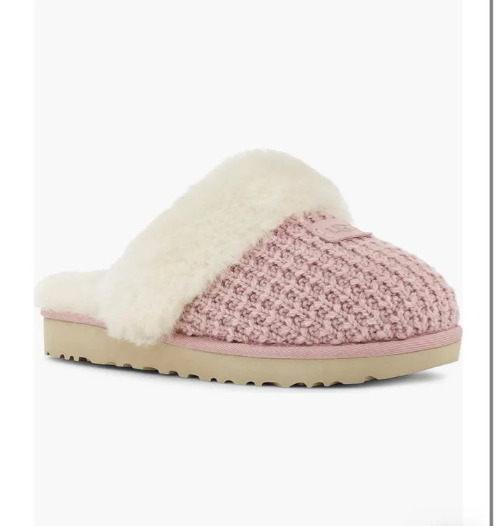 Cozy Knit Genuine Shearling Slipper size 7