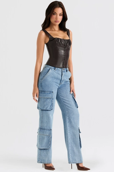 Ria Blue Washed Utility Jeans - SALE