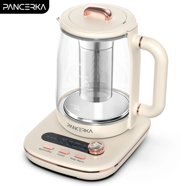 TEMU Pancerka Health Pot, 1.8l/60.87oz Electric Kettle, Electric Kettle Tea Maker With Infuser, Multifunctional Health Kettle, Reinforced Glass