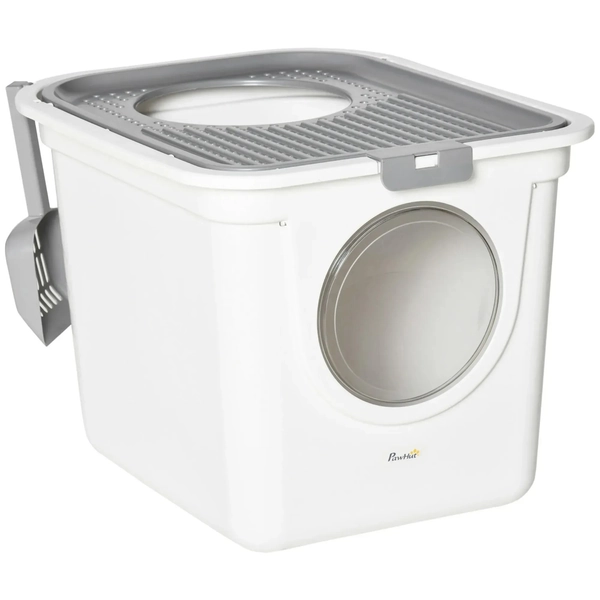 PawHut Katzentoilette PE 44L x 55B x 39H cm Weiß