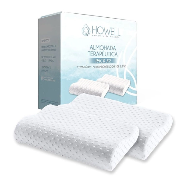 Pack X2 Almohada Memory Cervical Ortopédica Con Memoria.