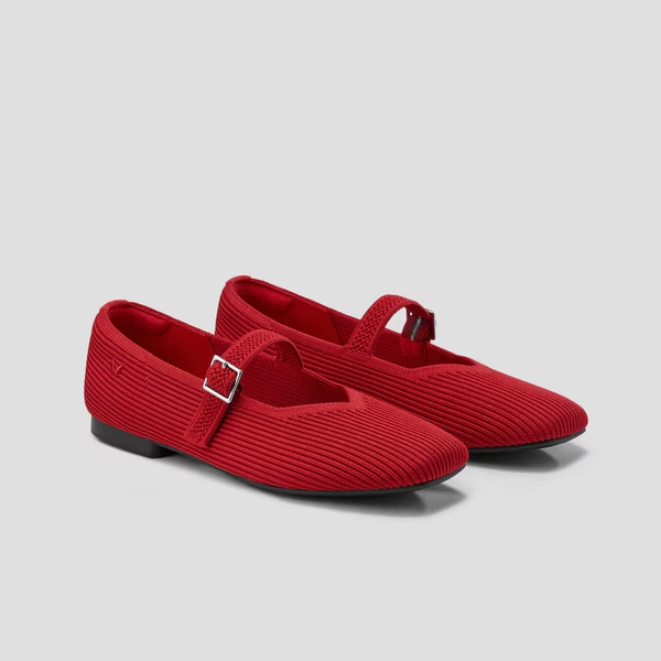 Square-Toe Mary Janes (Margot Mary Jane), Ruby Red, EU37 | VIVAIA