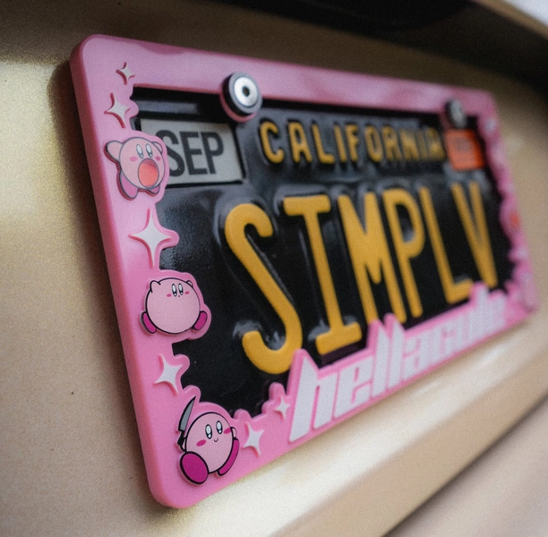 Full Kirby License Plate Frame / Cute License Plate Frame / Kawaii Cute Car Accessories / Car Accessories for Anime Lover / Kirby - Etsy